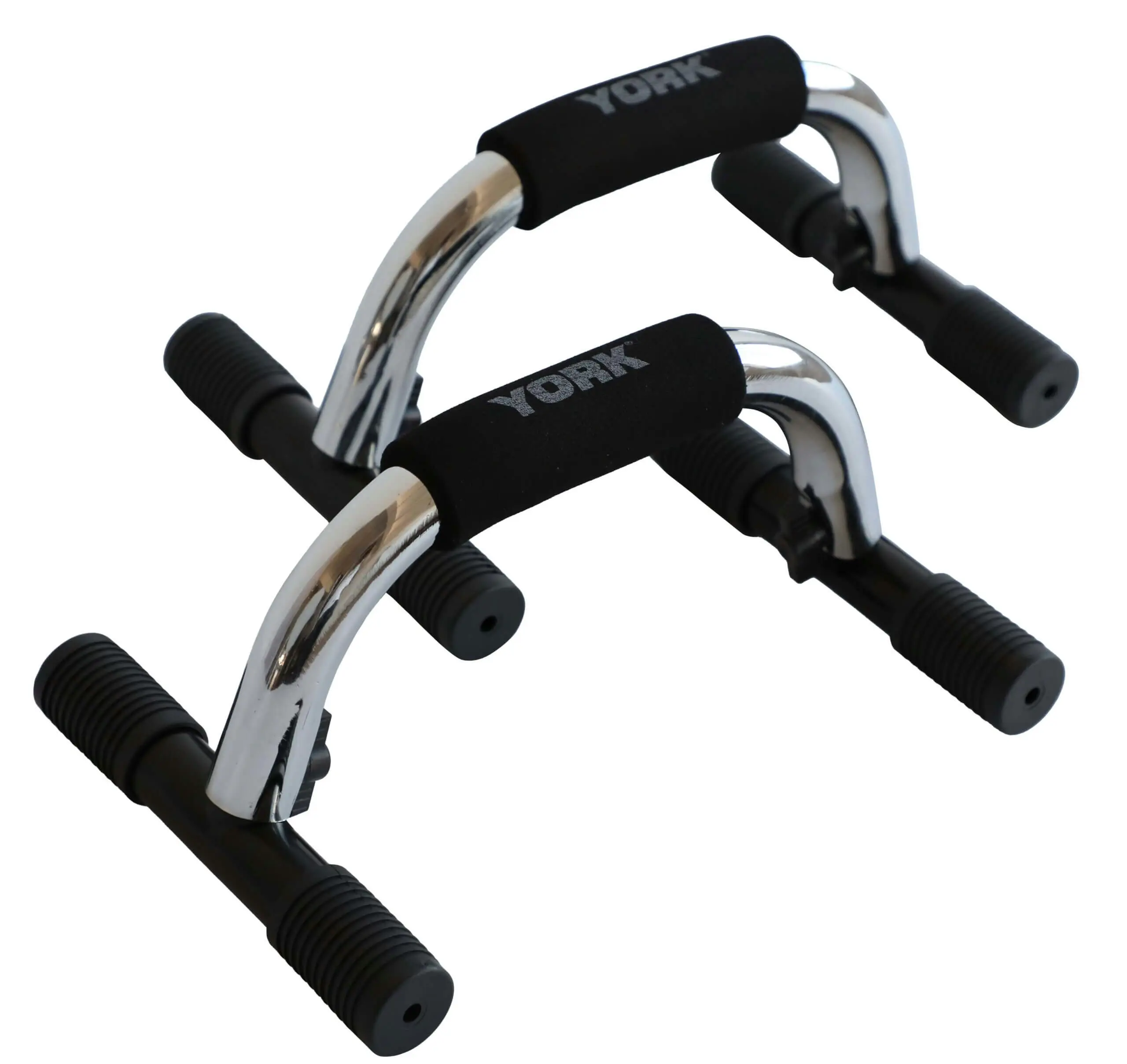 York Fitness Chrome Push Up Bars (Pair) - Sports & Outdoor