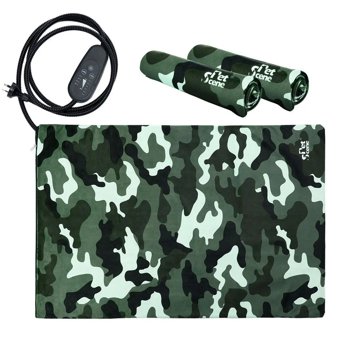 Pet Scene Electric Pet Dog Heater Pad Heated Mat Heating Blanket Cat Bed Thermal Protection Timer L Size 75x45cm with 2 Cloth Covers - Save up to 70% Off Pet Supplies