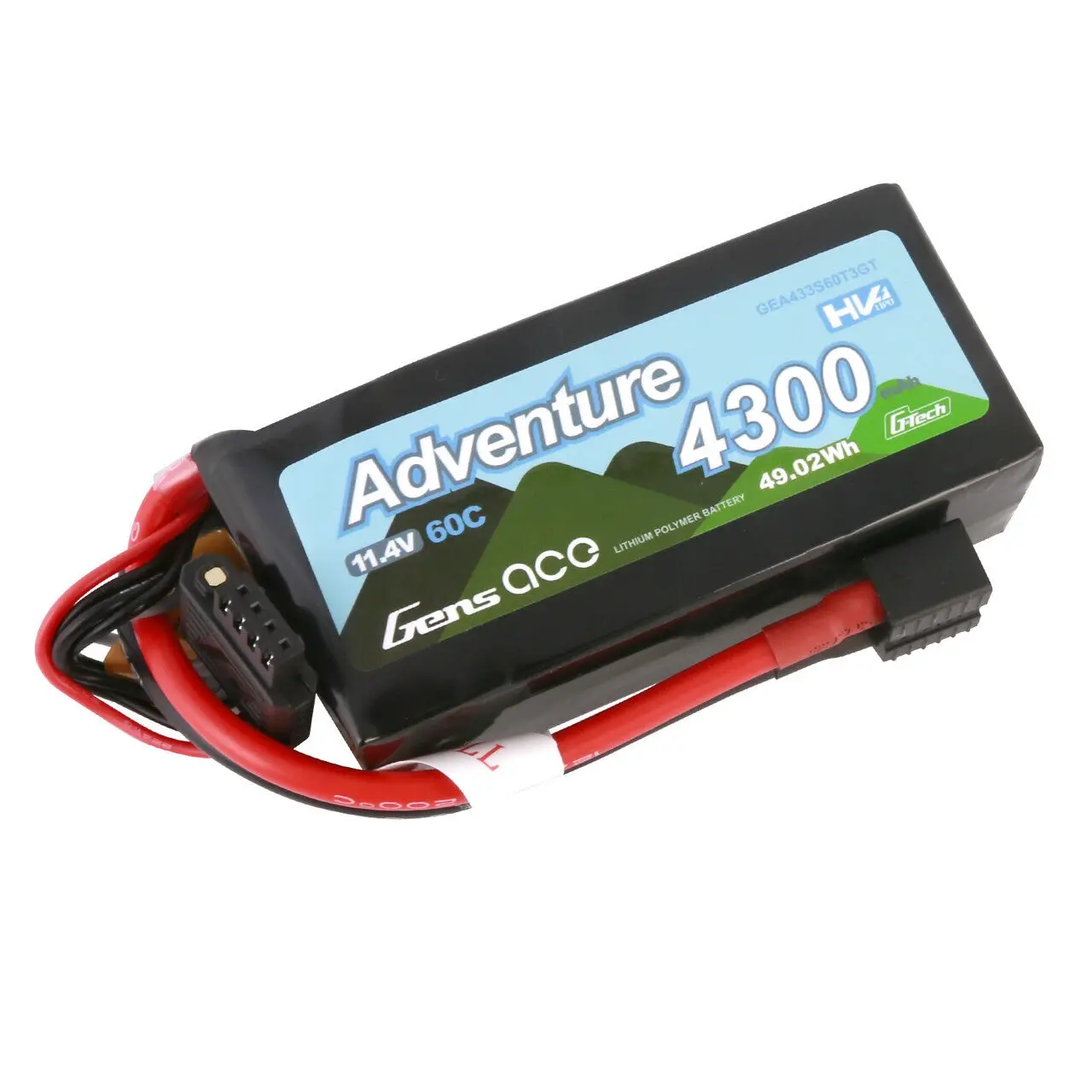 G-Tech 3S Adventure 4300mAh 60C 11.4V Soft Pack Lipo Battery (1TO3)