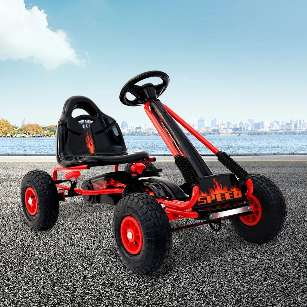 Rigo Kids Pedal Go Kart Ride On Toys Racing Car Rubber Tyre Red - Toys & Games