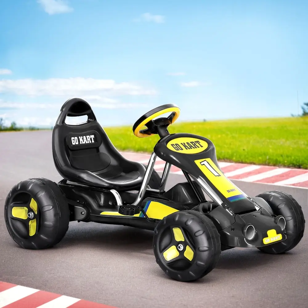Rigo Kids Pedal Go Kart Ride On Toys Racing Car Plastic Tyre Black - Toys & Games