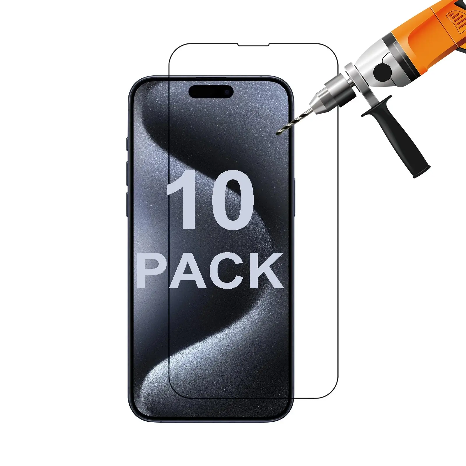 10 Pack Tempered Glass Screen Protector Guard for Apple iPhone 15 PRO Front Bulk - Electronics