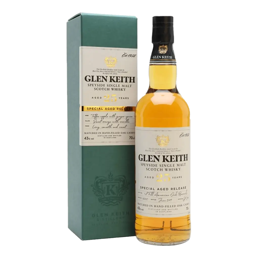 Glen Keith 25 Year Old Single Malt Scotch Whisky 700ml - Alcohol
