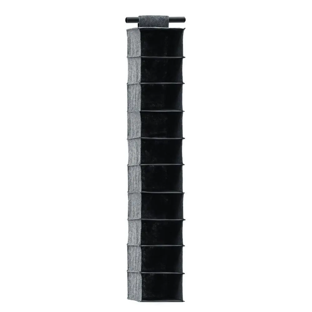 Boxsweden 10 Tier Felt Hanging Shelf Wardrobe Organiser Clothes Storage Closet - Home & Garden