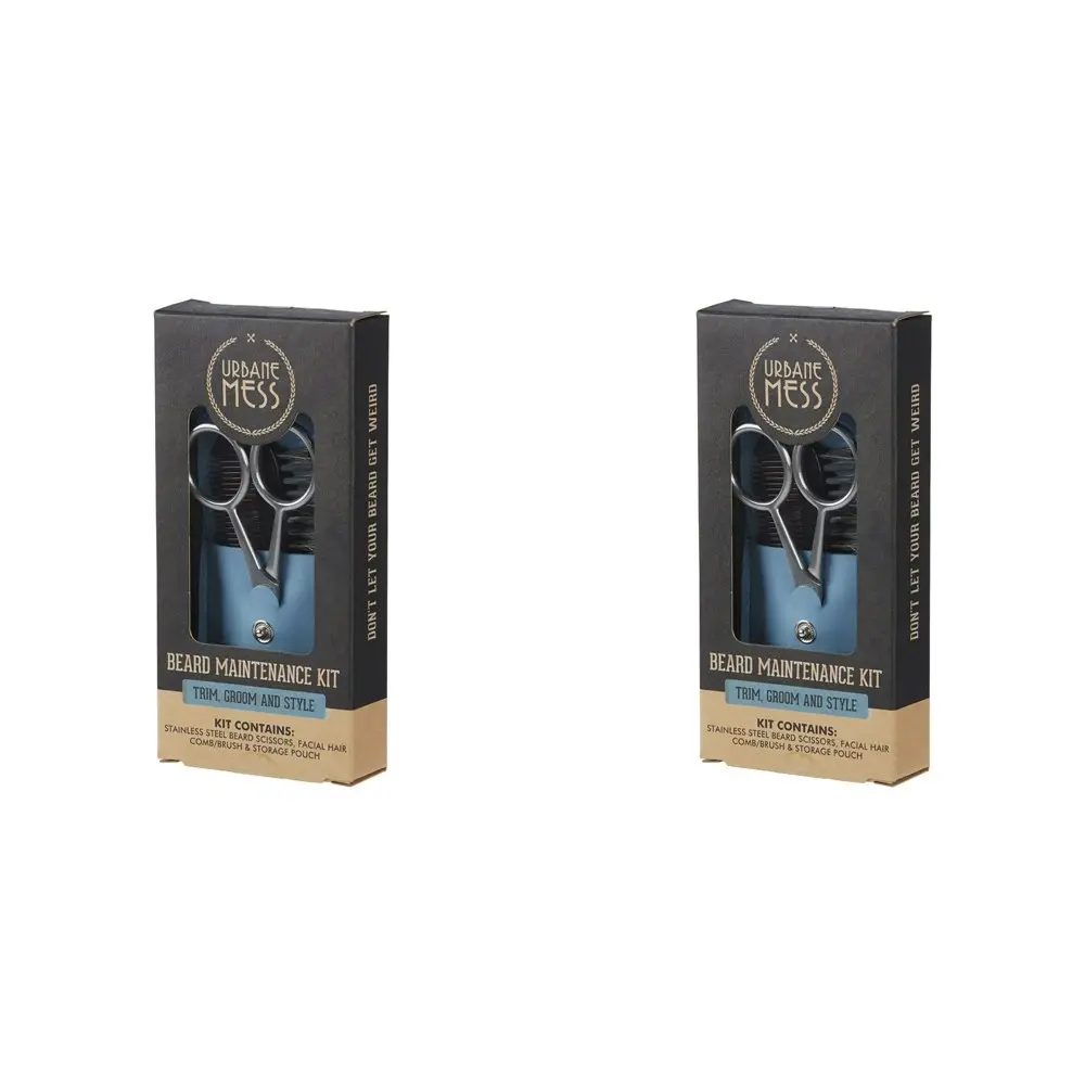 2x Urbane Mess Hair And Beard Mens Personal Grooming Maintenance Kit Care - Beauty
