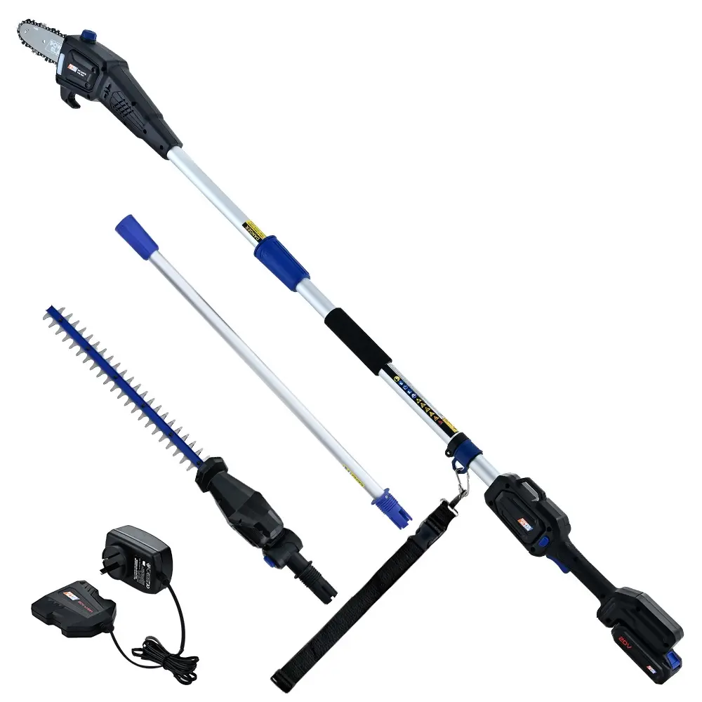 POWERBLADE 20V Cordless Pole Saw & Hedge Trimmer Combo, 8" Chainsaw Pruner & 20" Hedger, Telescopic Handle, Battery and Fast Charger Kit - Handyman Heaven Sale