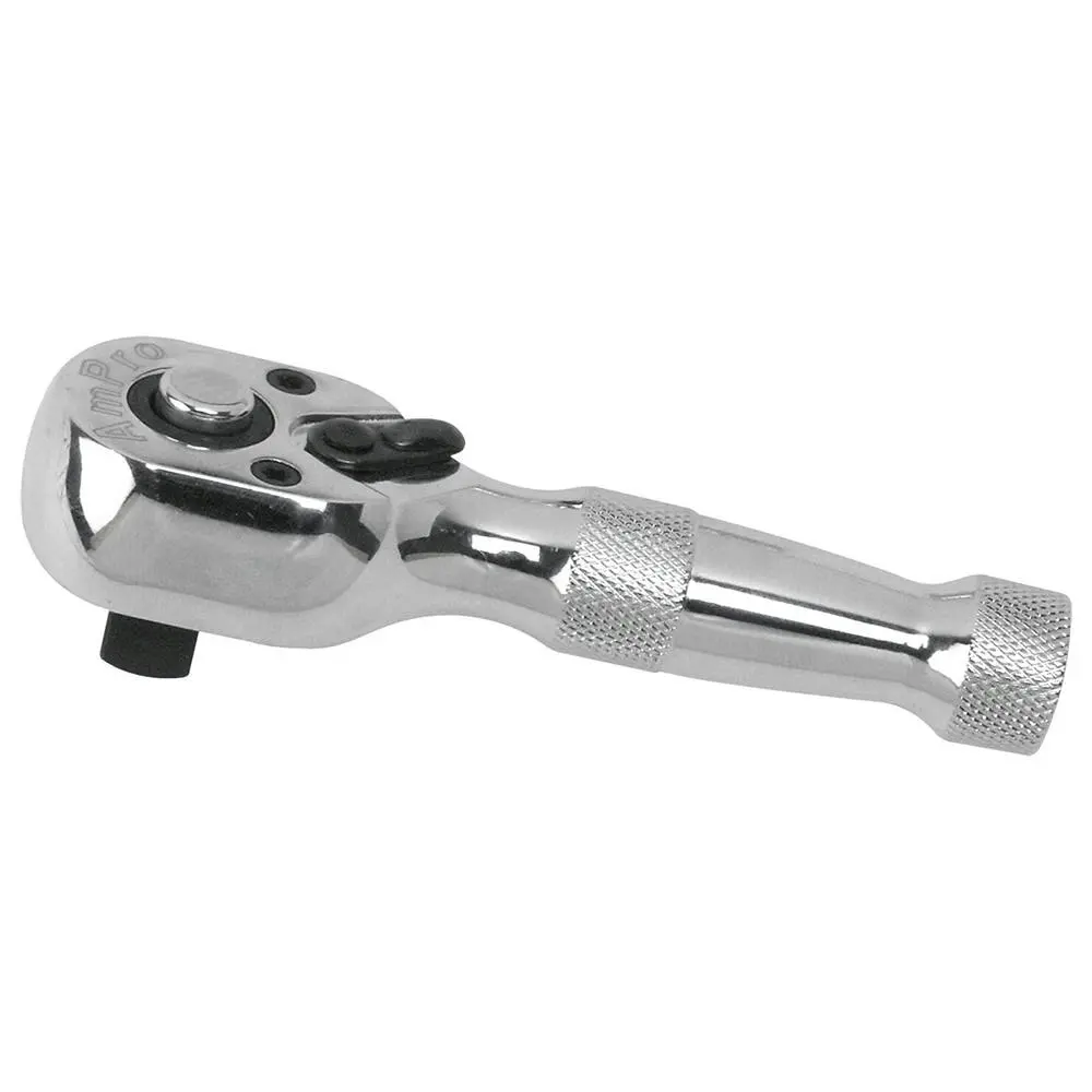 Ampro T29749 1/2in Drive Chrome Vanadium Steel Micro Ratchet/Socket Spanner Tool - Hardware