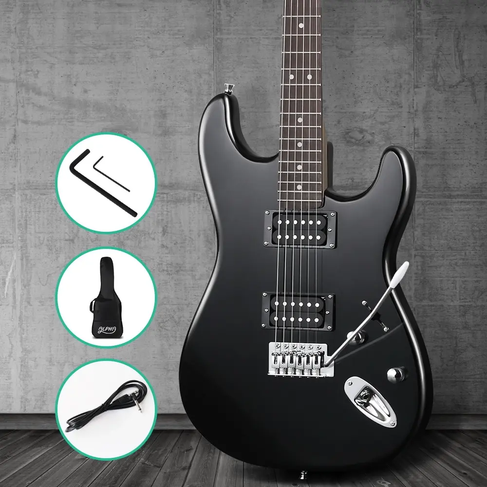 Alpha 41 Inch Electirc Guitar Humbucker Pickup Switch Full Size Black - Hobbies