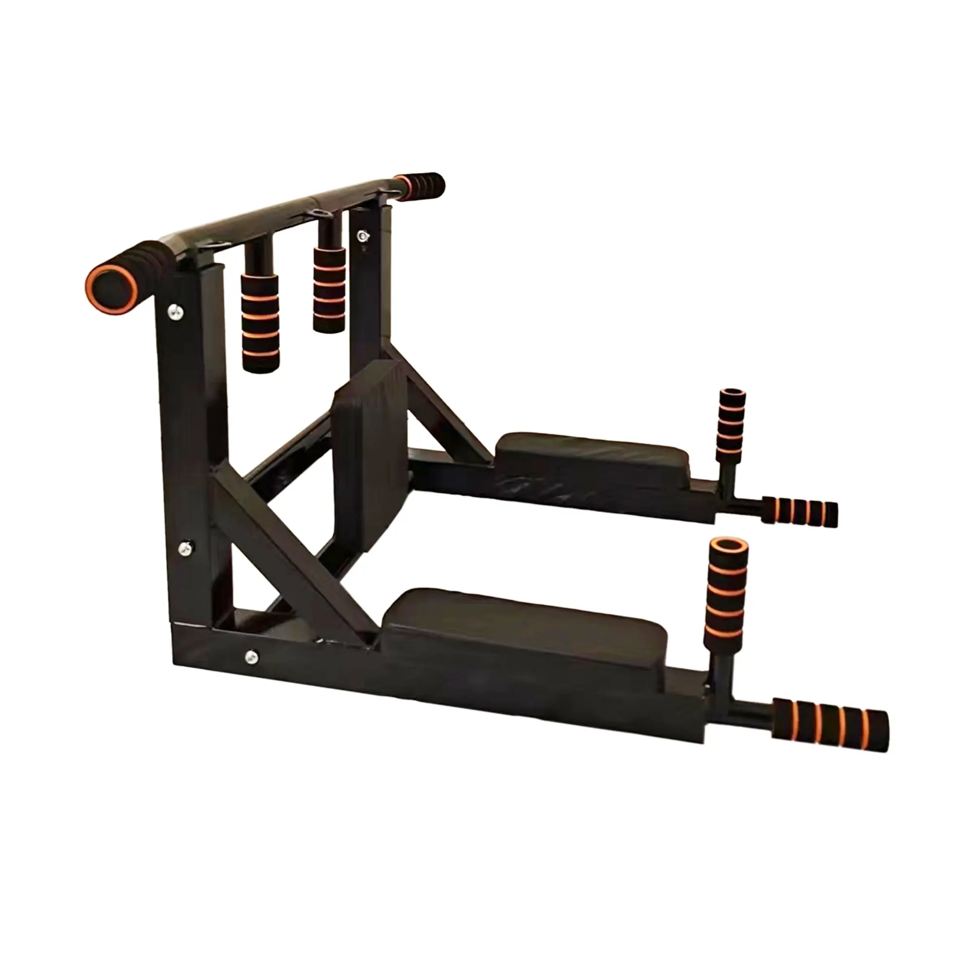 Fitness Master Heavy Duty 2 In 1 Chin Up Bar Multi Wall Mounted Adjustable Knee Raise Pull Up Chin Up Bar Dips Station - Sports & Outdoor