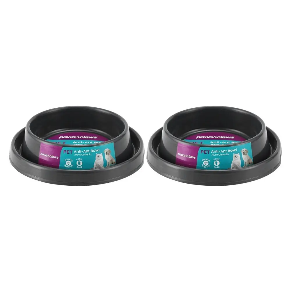 2PK Paws & Claws 700ml Anti-Ant Pet Dog/Cat Food Drinking Water Bowl Feeder
