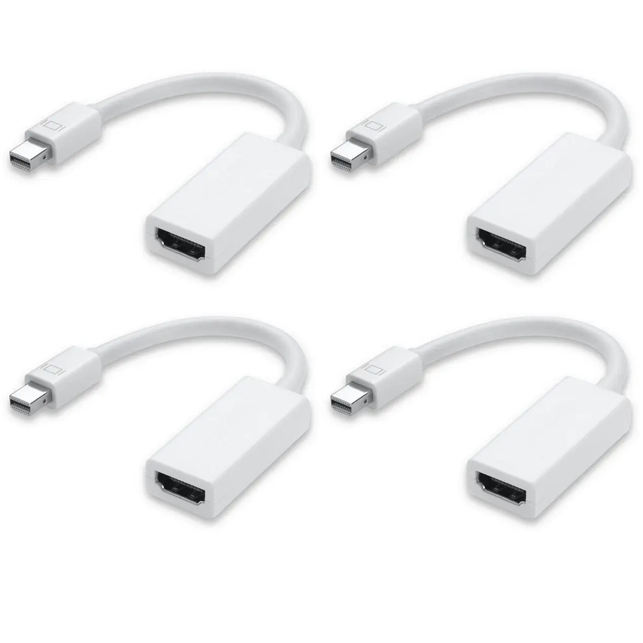 4Pcs 4X Mini Display Port To Hdmi Female Adaptor Dp Displayport Apple Mac Compatible - Electronics