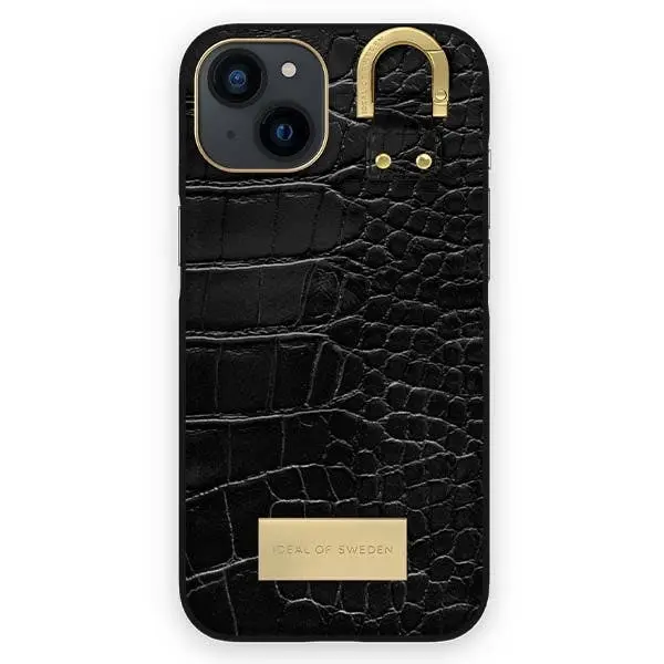 Ideal of Sweden Black Croco Case (Suits iPhone 14 Plus) - Electronics