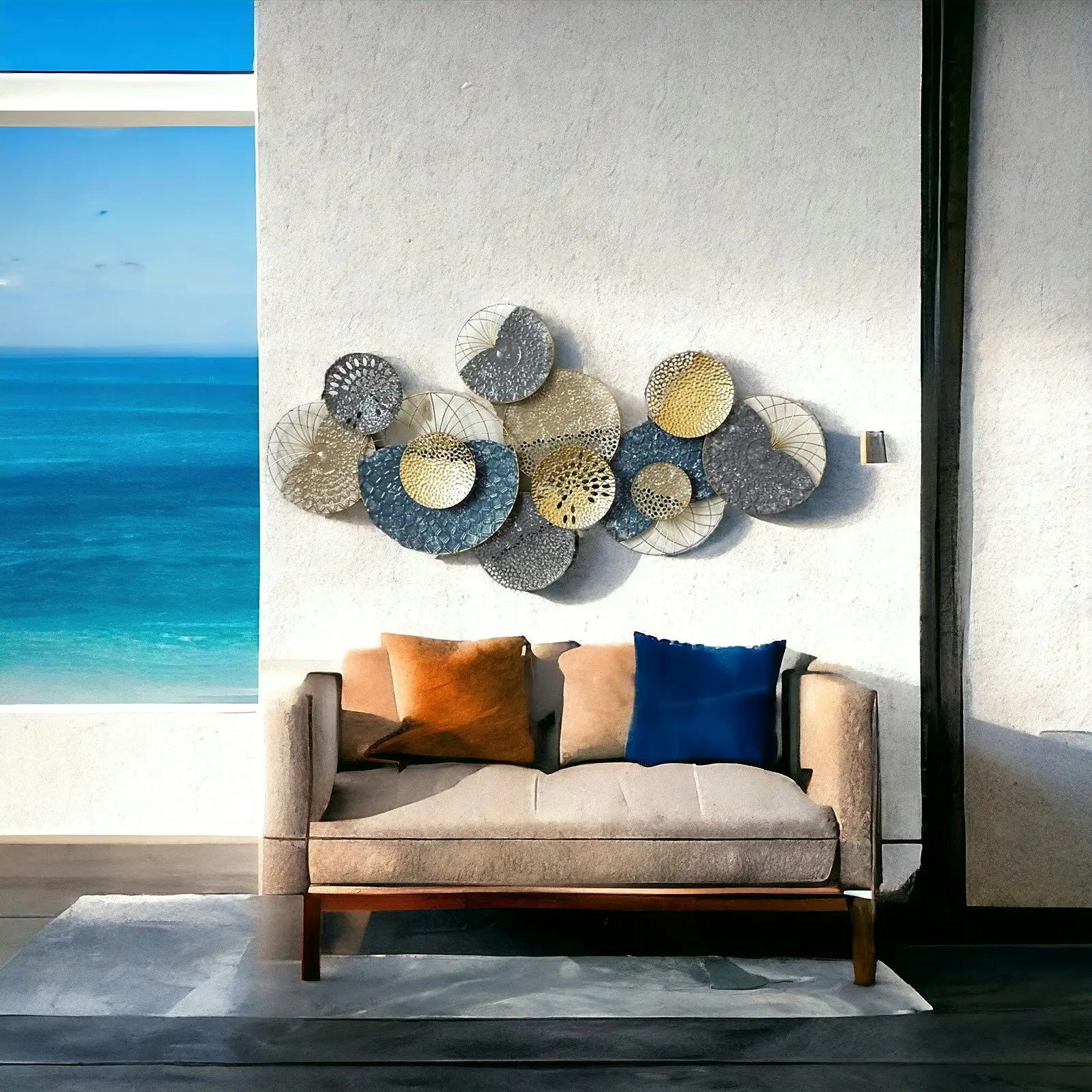 Fin 135Cm Metal Wall Art Wall Decor Indoor & Outdoor Decor - Home & Garden