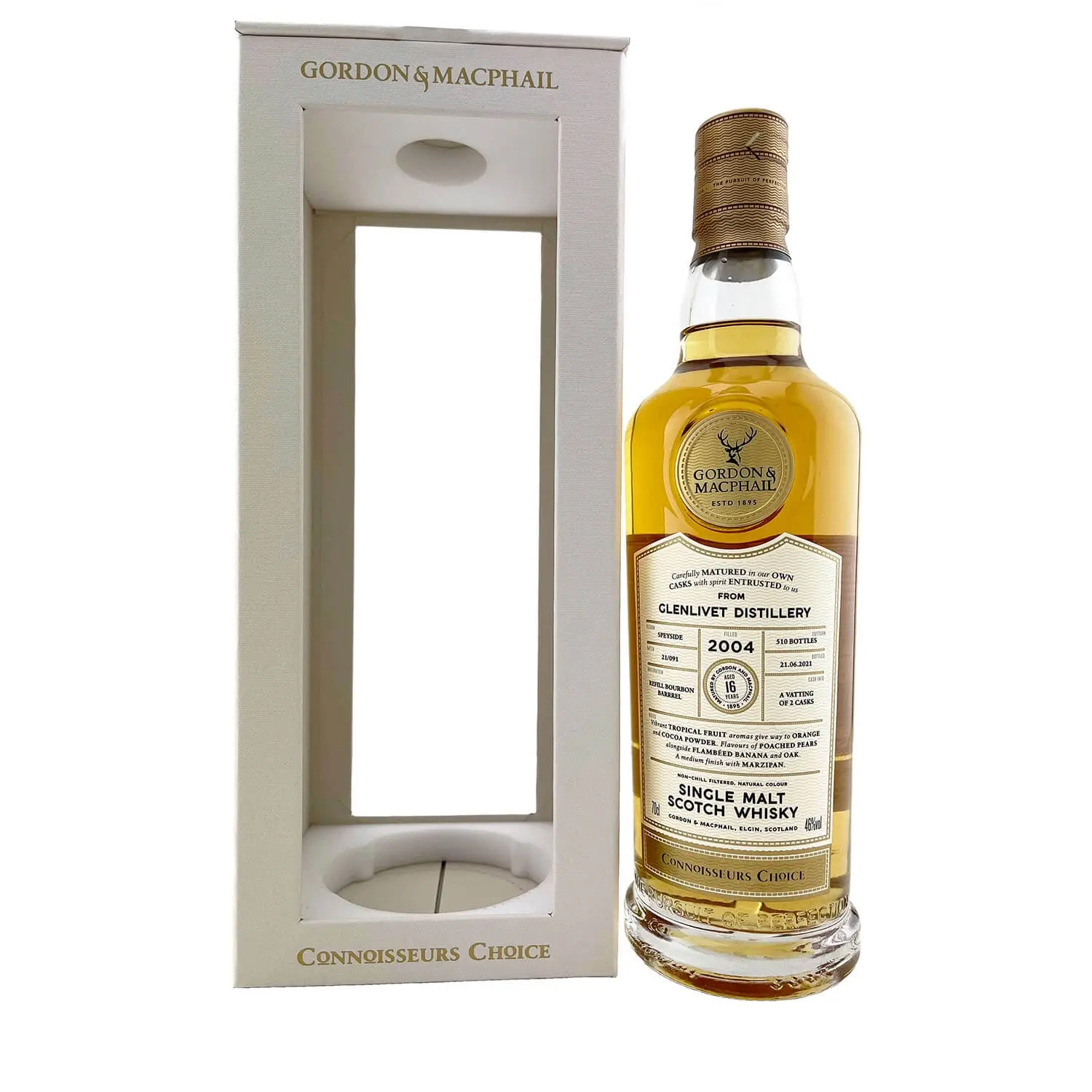 Gordon & MacPhail 'Connoisseurs Choice' 2004 Glenlivet Distillery 16 Year Old 700ml - Alcohol