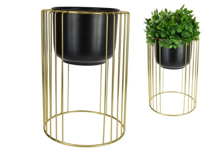 Black & Gold 41cm Decor Planter - Home & Garden