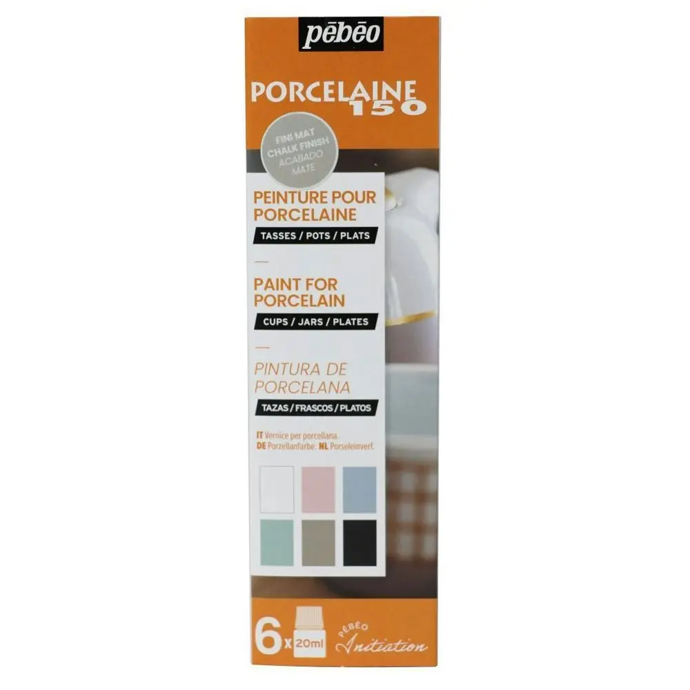 6pc Pebeo Porcelaine Paint 150 Chalk 20ml Creative Art Painting Medium - Hobbies