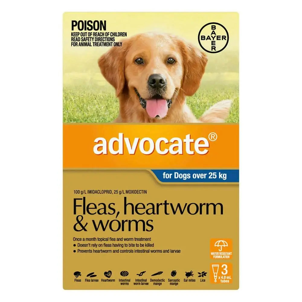 ADVOCATE for Dogs For Extra Large Dogs Over 25Kg (Blue) 6 Pipettes - Pets