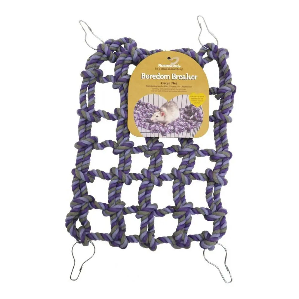 Rosewood Climbing Rope Activity Rat & Ferret Cargo Net Pet Exercise Toy Grey - Pets