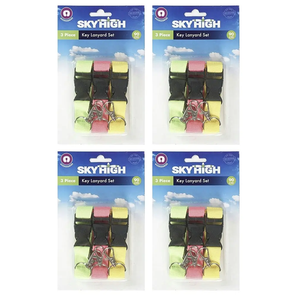 12pc Sky High Lightweight Portable Travel Key Neck Lanyard Set With Clips - Fashion