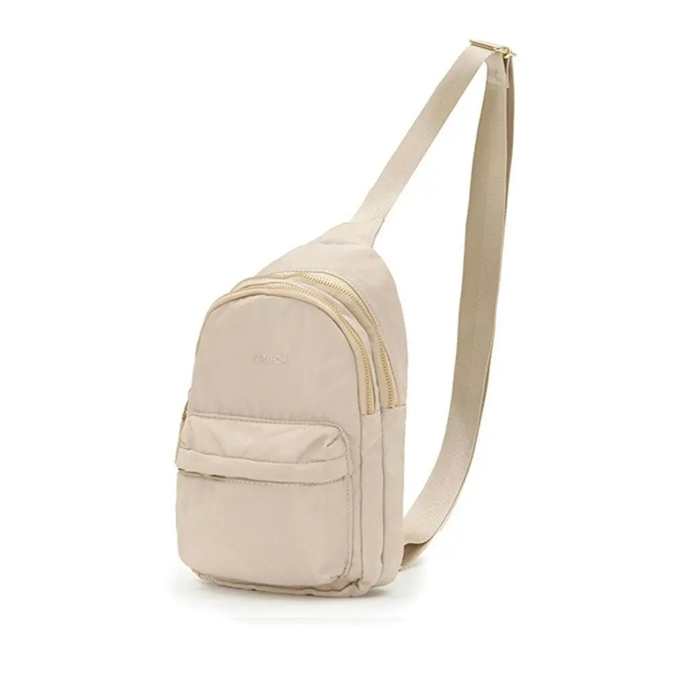 Tosca Casual Unisex Shoulder Nylon Slinger Crossbody Chest Utility Bag Beige - Fashion