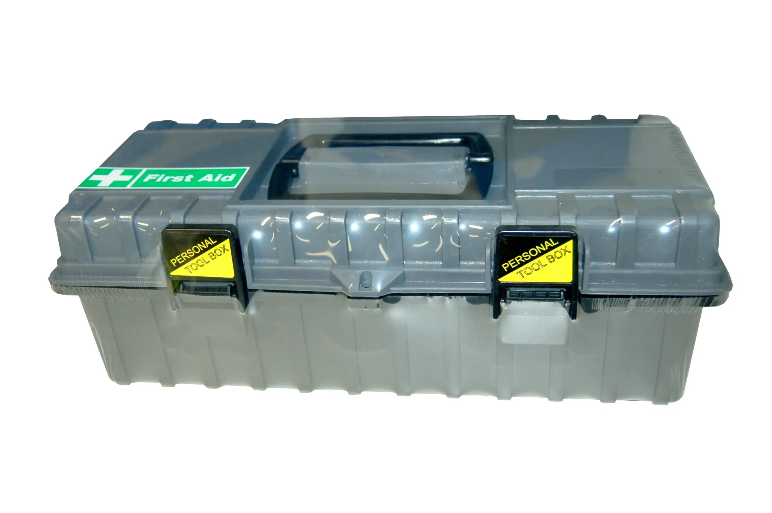Livingstone First Aid Empty Polypropylene Case 37 x 18.5 x 13 cm Grey Lid and Black Base with Compartments - Health