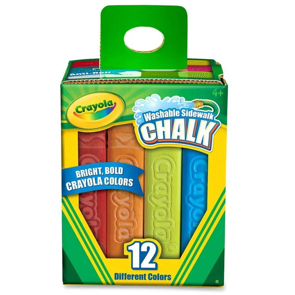 12PK Crayola Washable Coloured Sidewalk Chalk Drawing Art/Craft Draw Kids 4y+ - Office