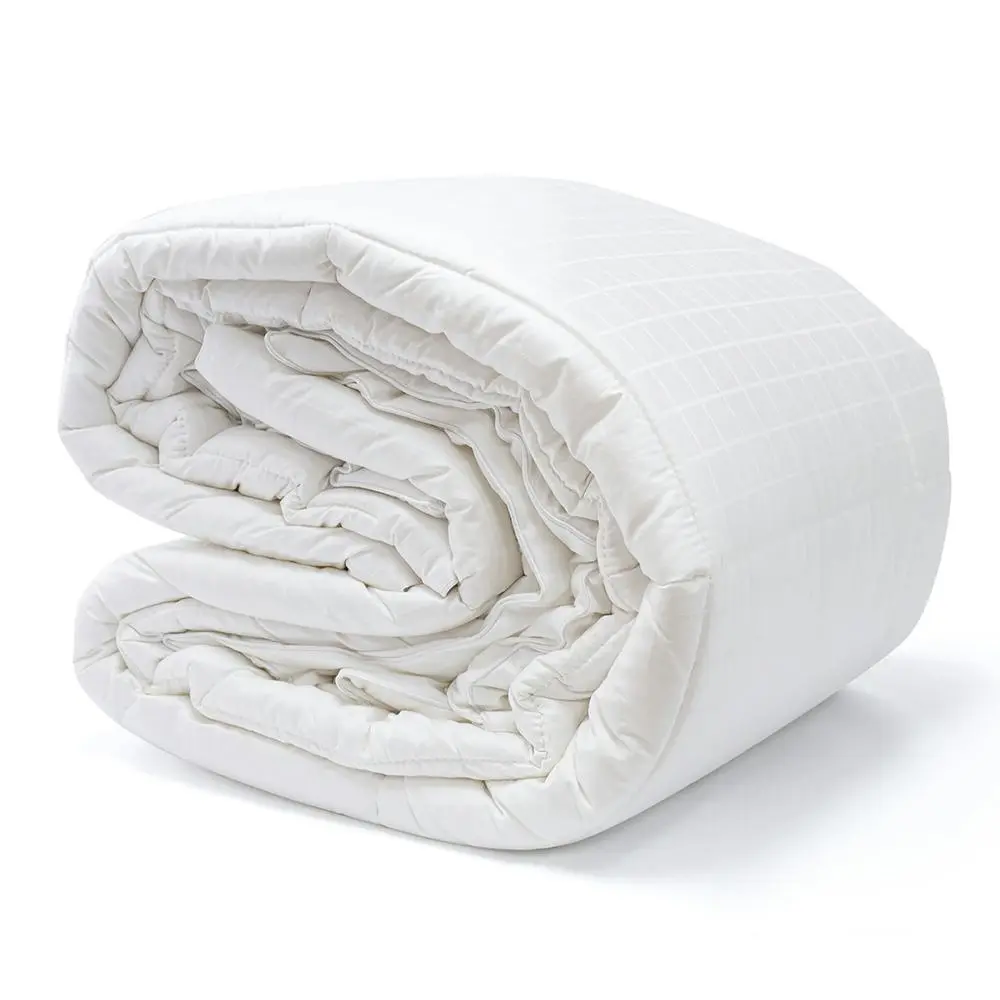 Onkaparinga Queen Bed Winter Satin Wool-Filled Quilt Blanket 210 x 210cm White