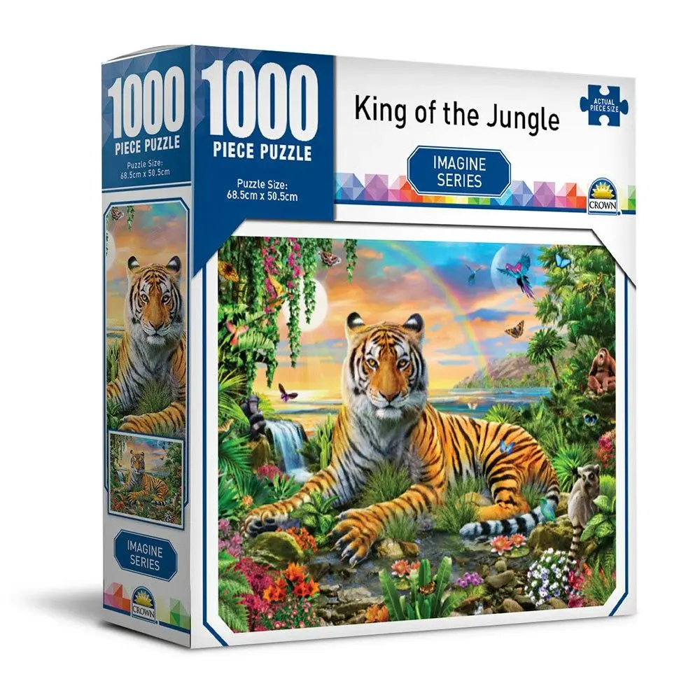 1000pc Crown Imagine Series King of the Jungle 68.5cm Jigsaw Puzzle Toy 8y+ Kids - Toys & Games