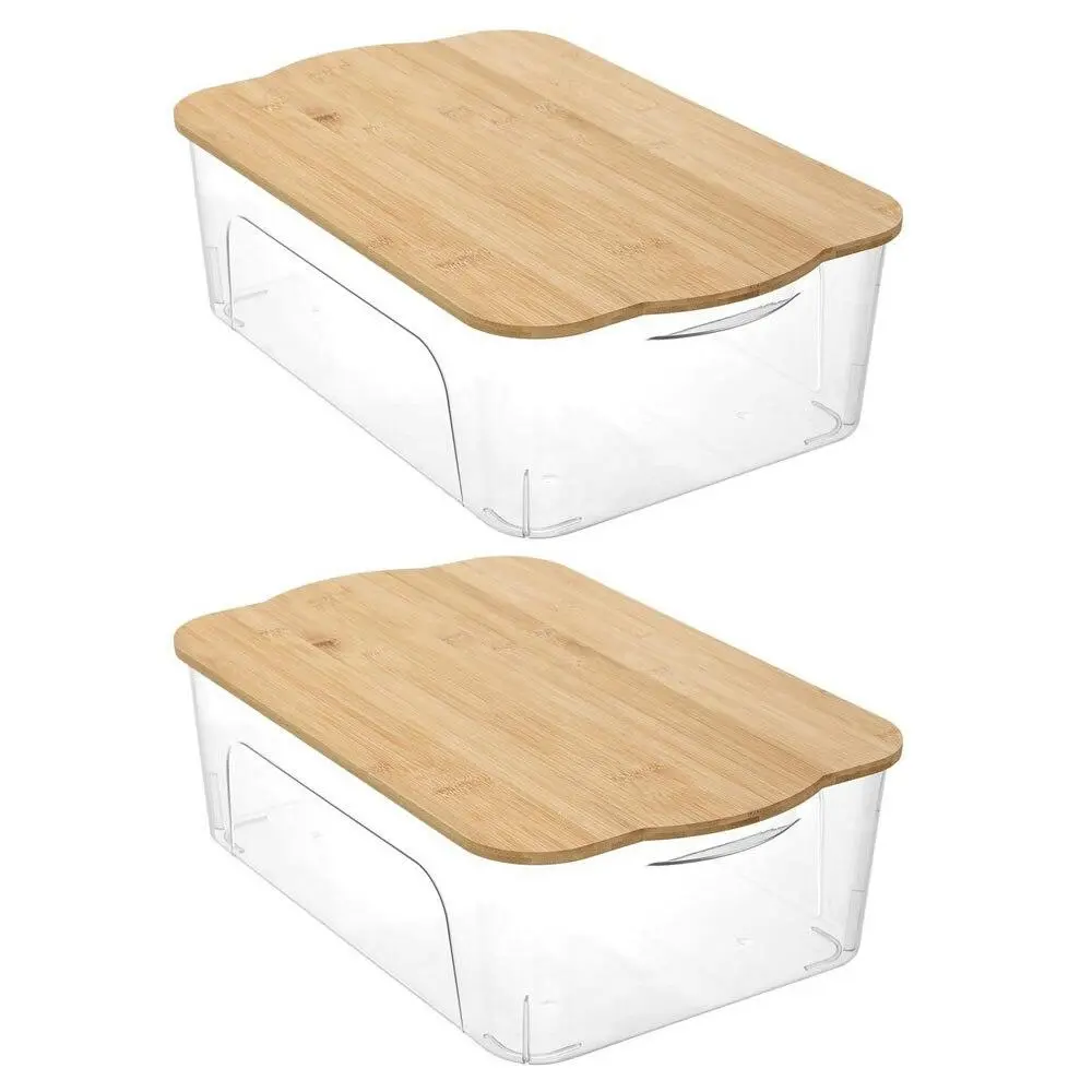 2x Boxsweden Crystal Reno Home Storage Box 15L/45cm Organiser Container w/ Lid - Home & Garden
