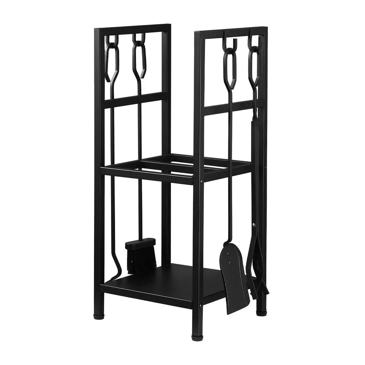 Ausway Fire Place Tool Kit 5in1 Firewood Storage Rack Firepit Wood Holder Campfire Metal Stove Log Carrier Stand - Hardware