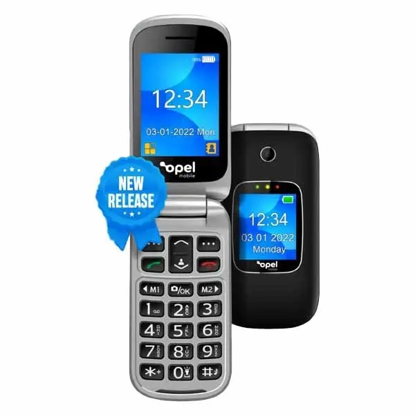 Opel Flip Phone 6 4G (2.4-inch, Keypad) - Black