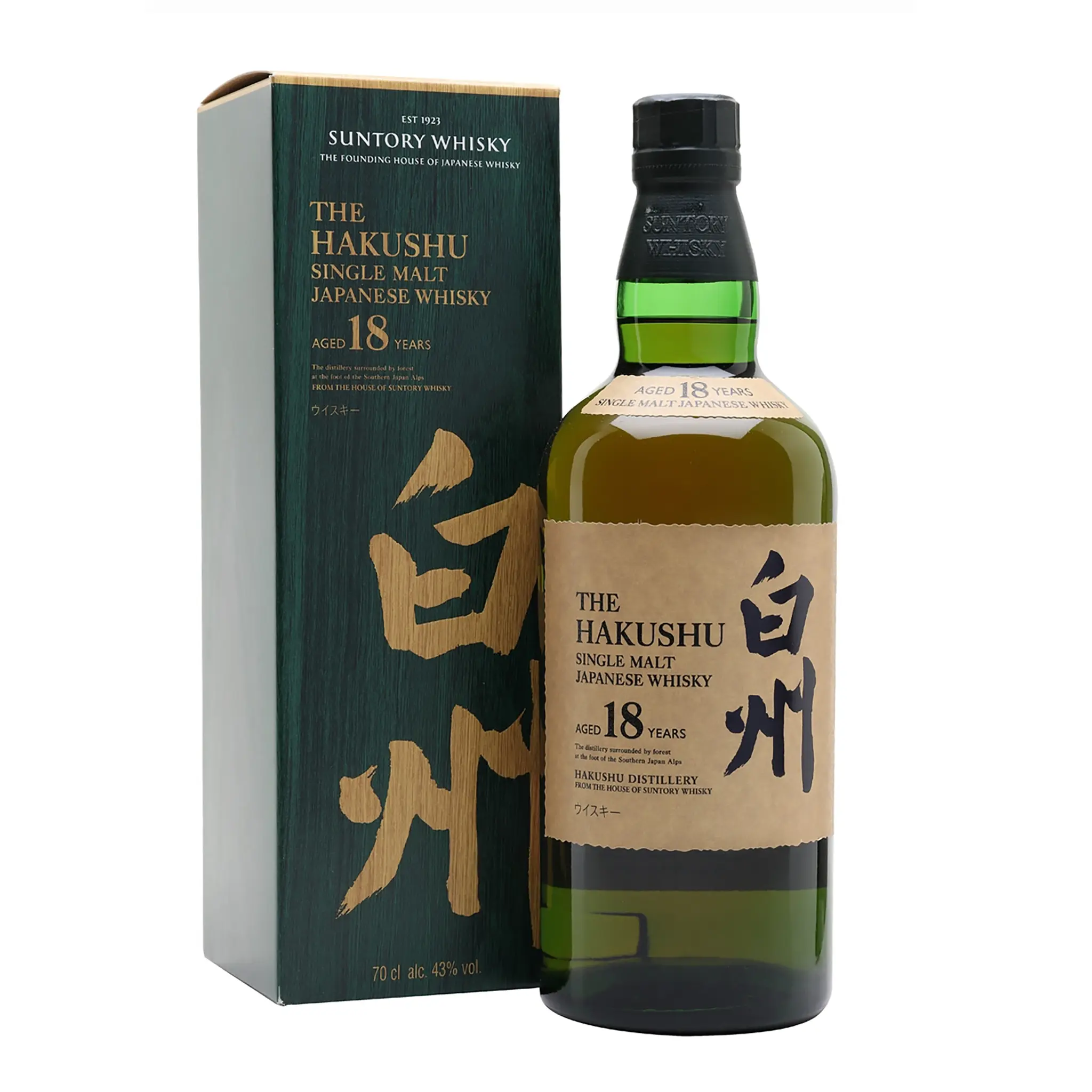 Hakushu 18 Year Old Single Malt Japanese Whisky 700ml - Alcohol
