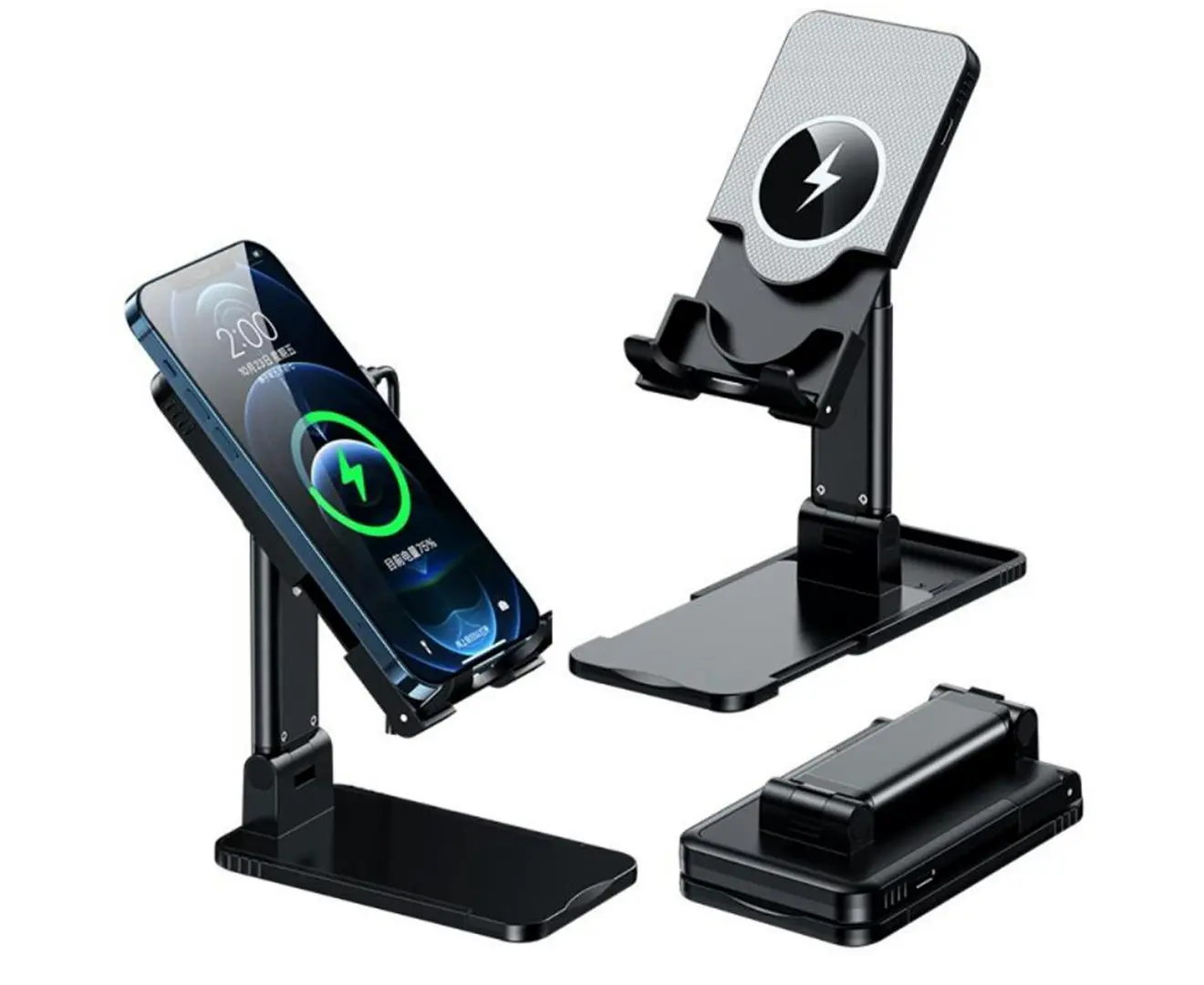 2 In 1 15W Magnetic Portable Wireless Charging Stand holder - Electronics