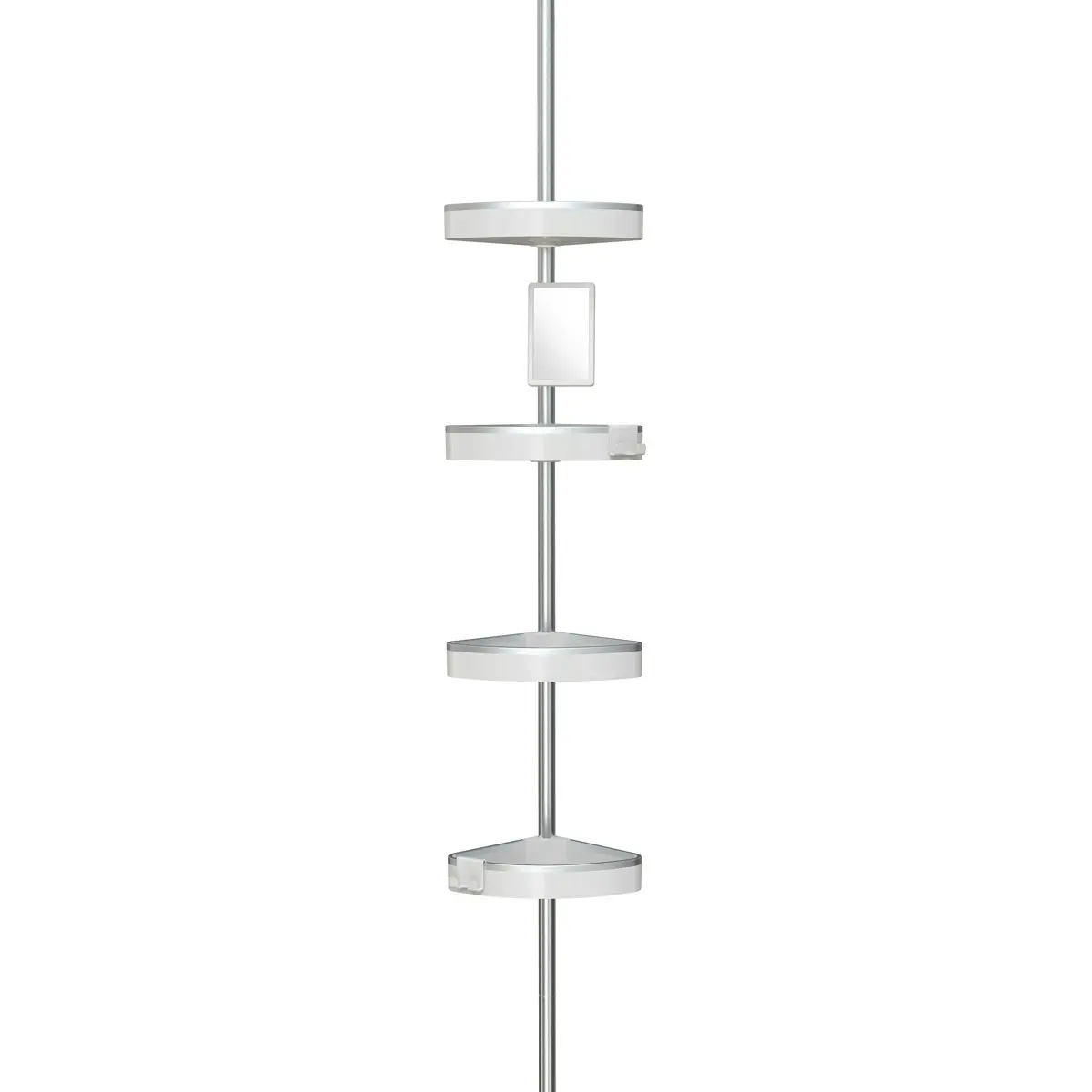 Better Living HiRISE 4 Tension Shower Caddy with Mirror - Mist Grey