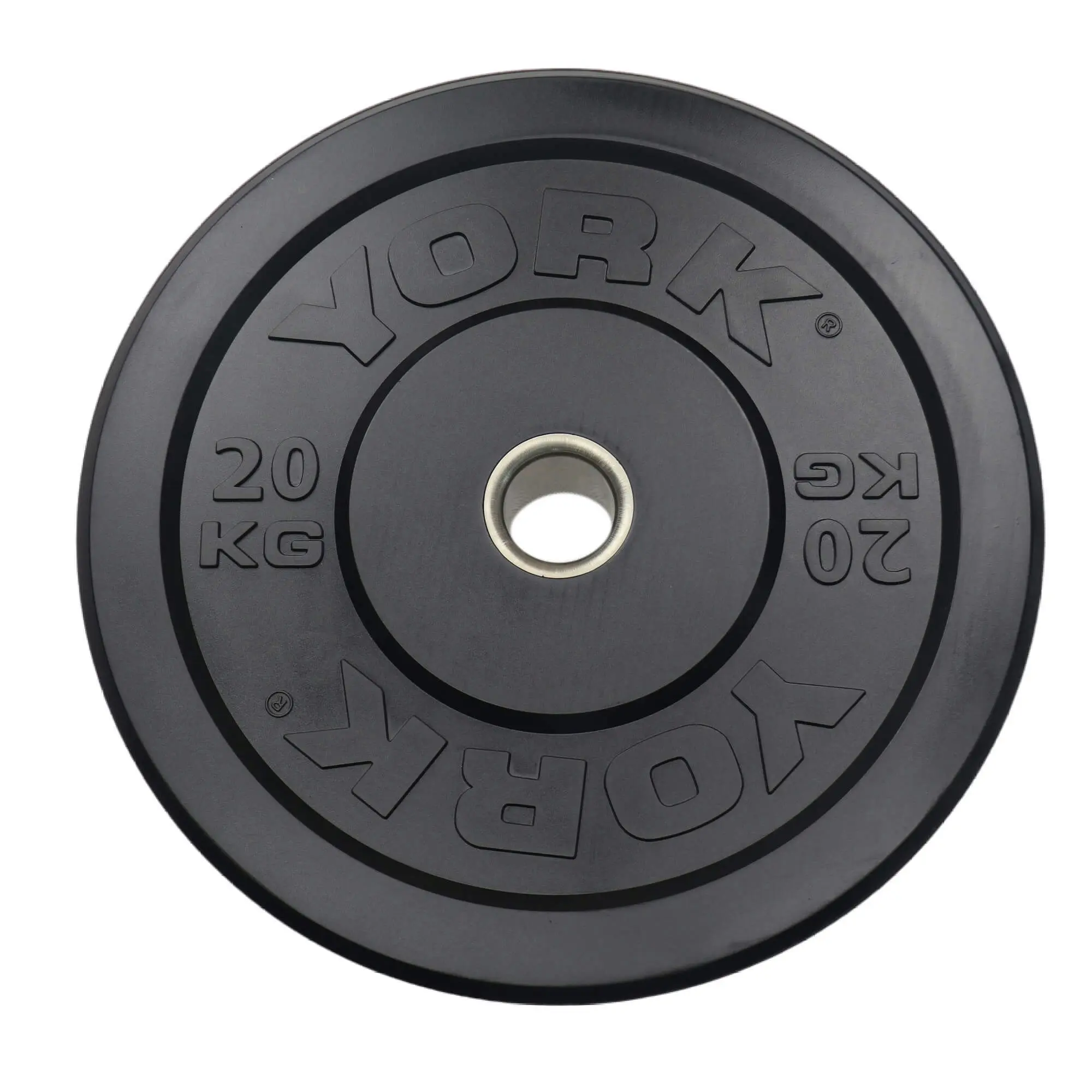 York Fitness 20KG Black Rubber Training Bumper Plate - Sports & Outdoor
