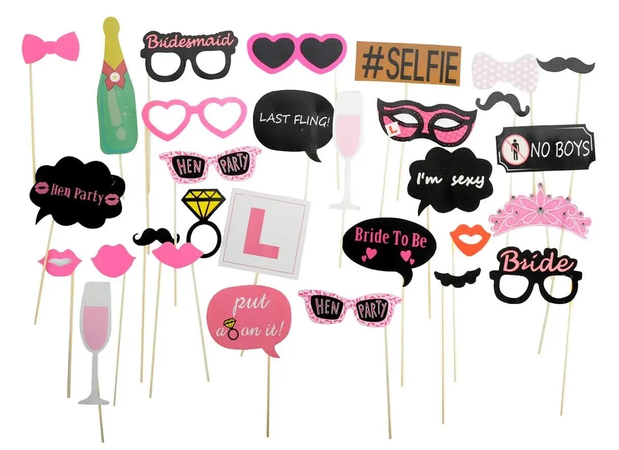 20x Bride To Be Photo Booth Props Hens Bridal Party Bachelorette Selfie - Hobbies