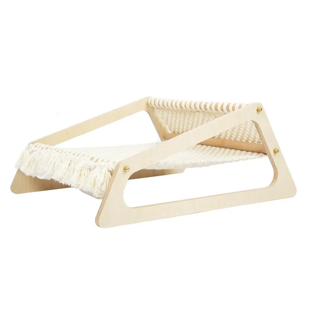 Purroom Cotton Portable Hand Knitted Pet Hammock Sleeping Cat/Feline Bed Natural - Pets