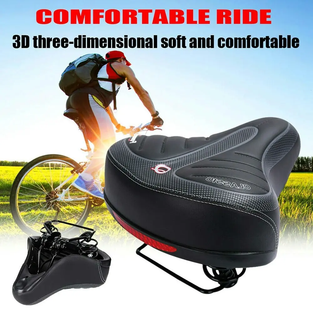 Bike Bicycle Saddle Seat Wide Extra Comfort Soft Cushion Cover Padded Sporty Pad - Sports & Outdoor
