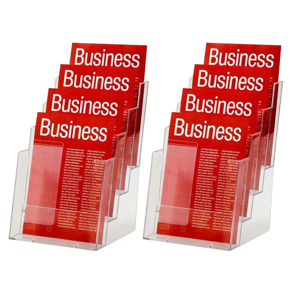 2PK Esselte 4 Tier A5 Brochure Holder Catalogue/Pamphlet/Flyer Display Stand - Office