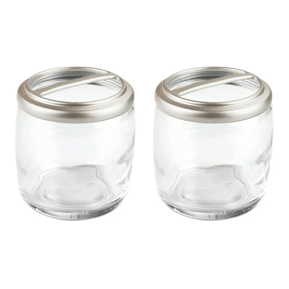 2x Idesign Hamilton Glass Home Bathroom Toothbrush Holder Satin/Clear 10.5cm - Home & Garden