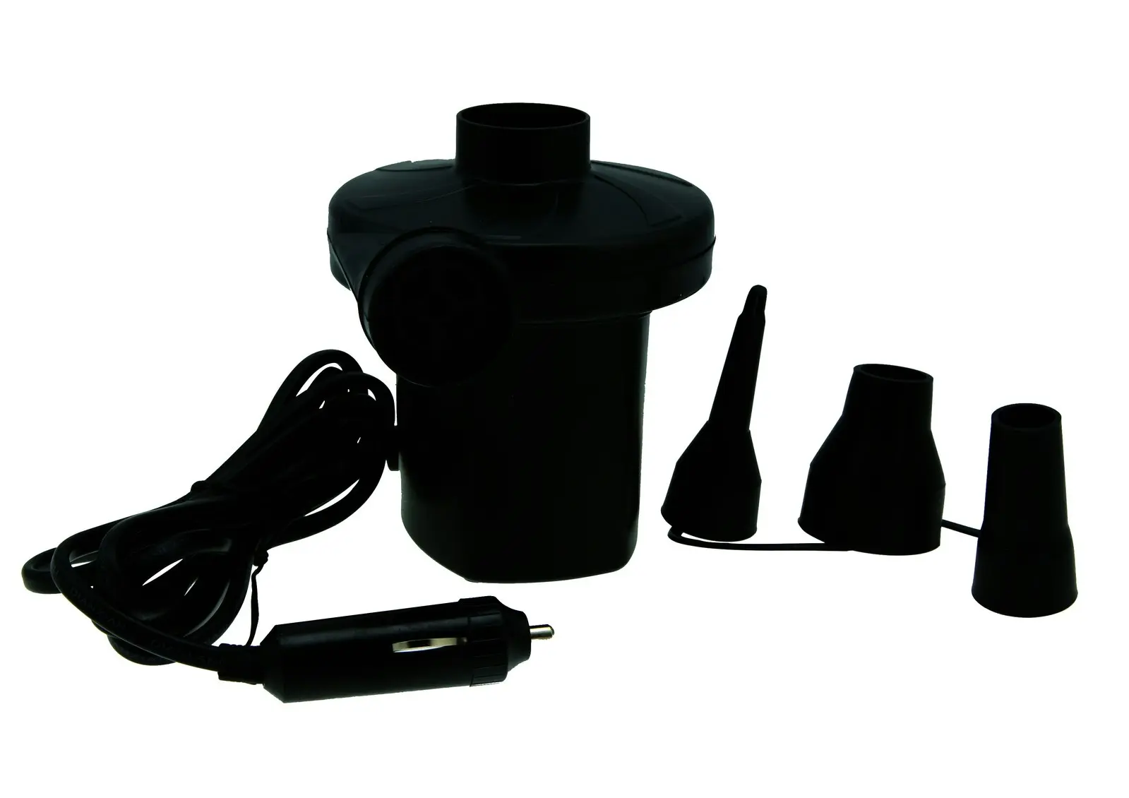 Cockatoo Camping Electric 12V Air Pump w/ Nozzle For Mattress/Inflatables Black - Sports & Outdoor
