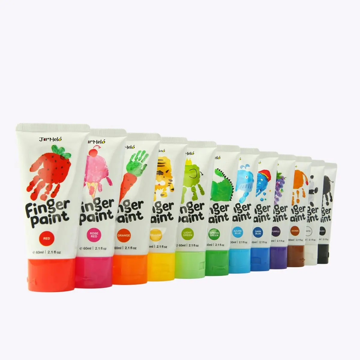 12pc Jarmelo Finger Paint For Kids Washable Safe Children Colouring Craft Kit 2+ - Hobbies