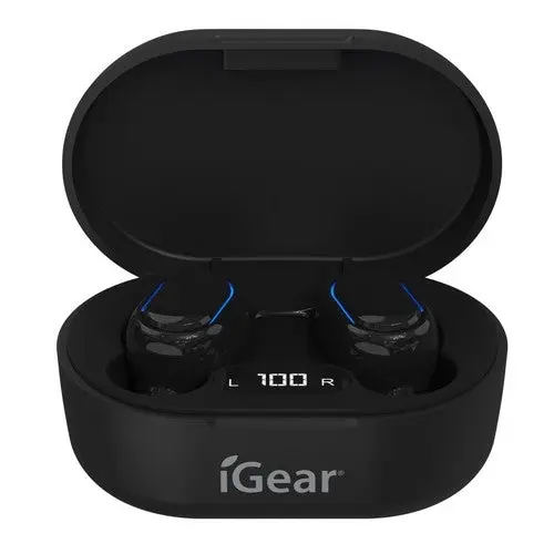 Igear Bluetooth Wireless Earphone with Charging Case - Black