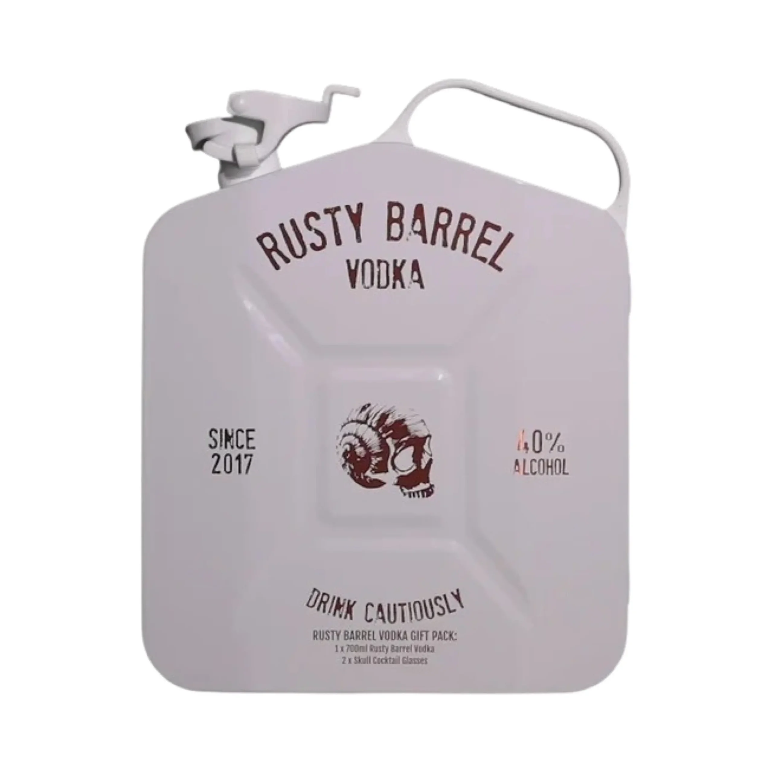 Rusty Barrel Vodka Jerry Can Limited Edition Gift Pack (White) 700ml - Alcohol
