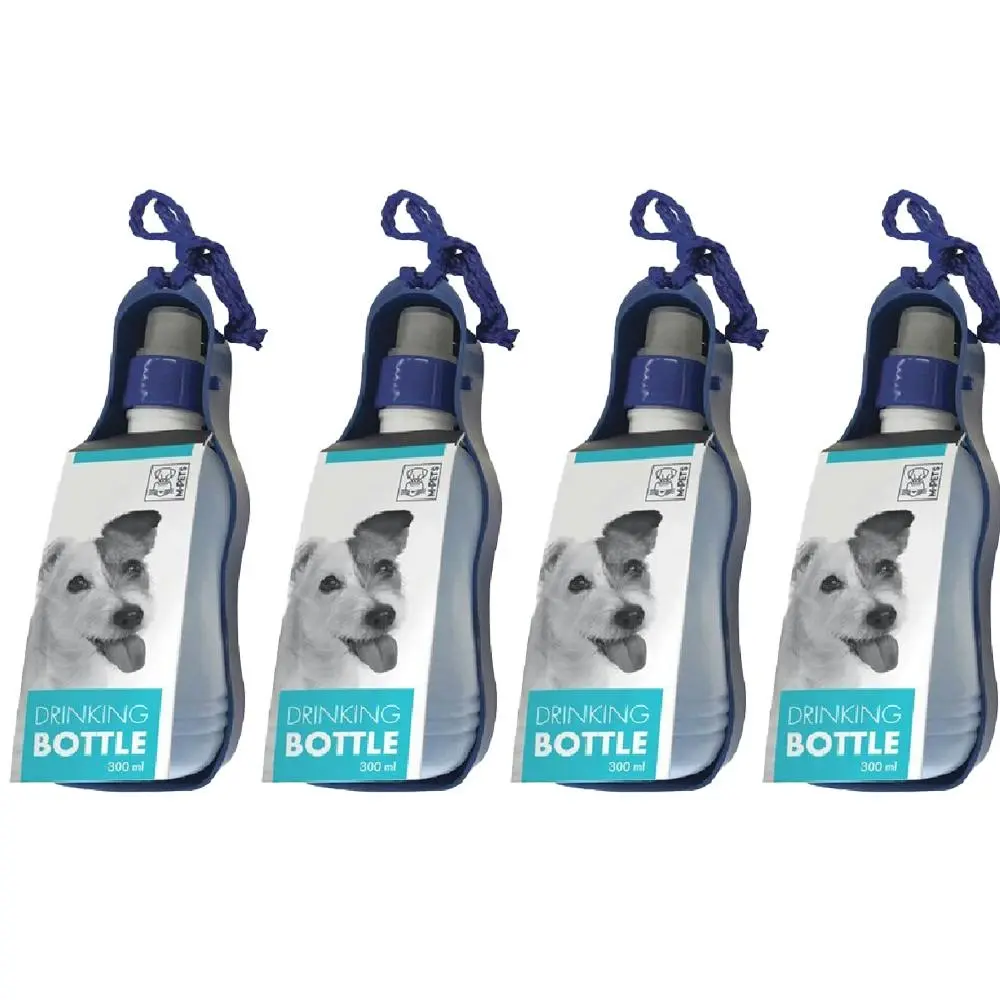 4x M-Pets 300ml Dog/Puppy Pet Travel/Walk Water Portable Drinking Bottle Cup Sml