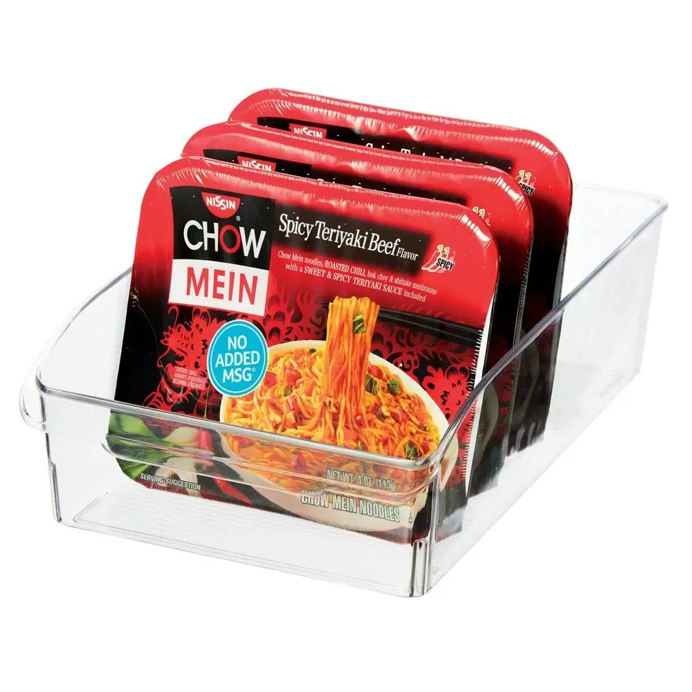 Oggi 36x20cm Storage Bin Food Pantry/Fridge Organiser w/Finger Grip Handle Clear - Home & Garden
