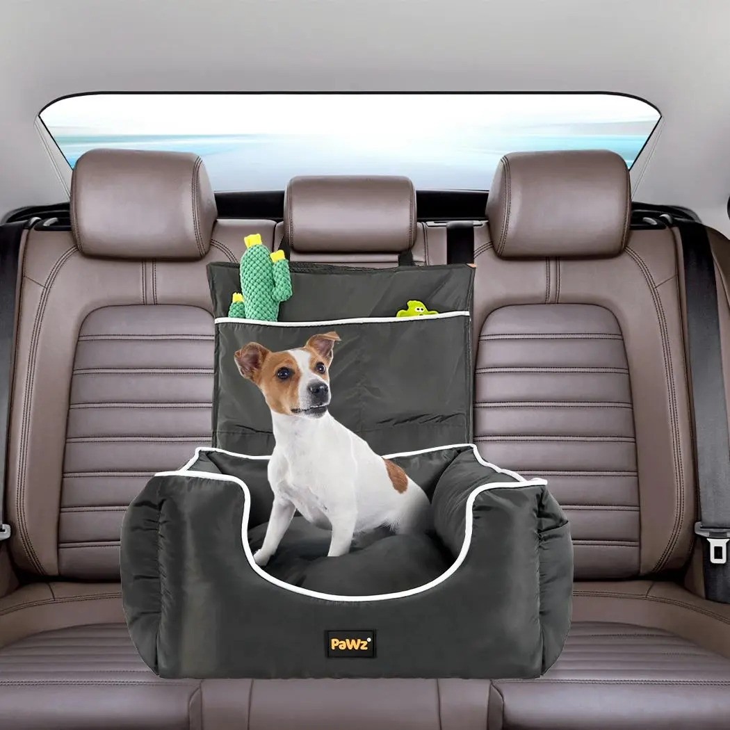 Pawz Dog Car Booster Seat Belt Pet Backrest Safe Protector Waterproof Travel Bed - Pets