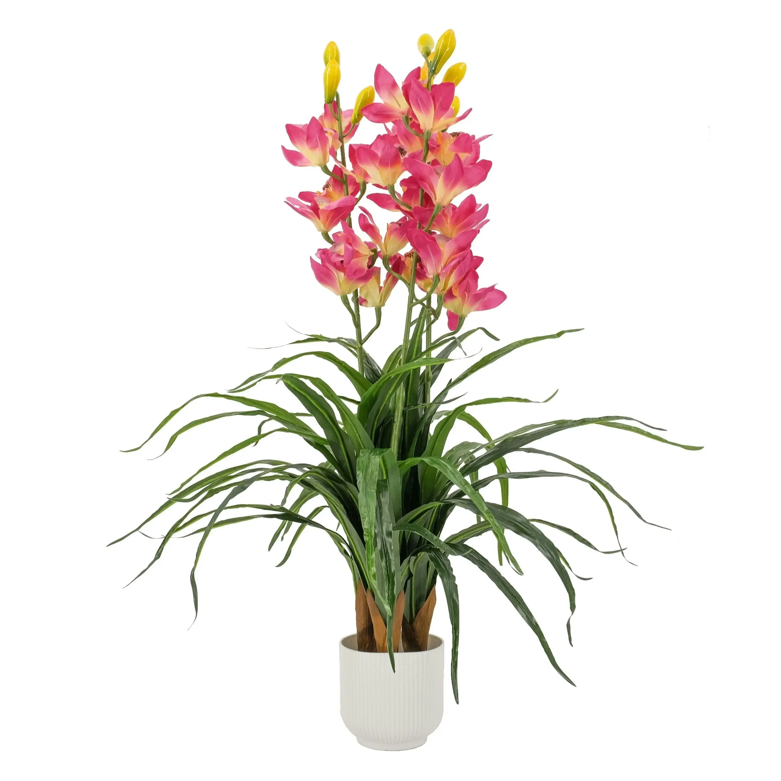 Artificial Pink Cymbidium Orchid Flower Plant 100cm - Home & Garden