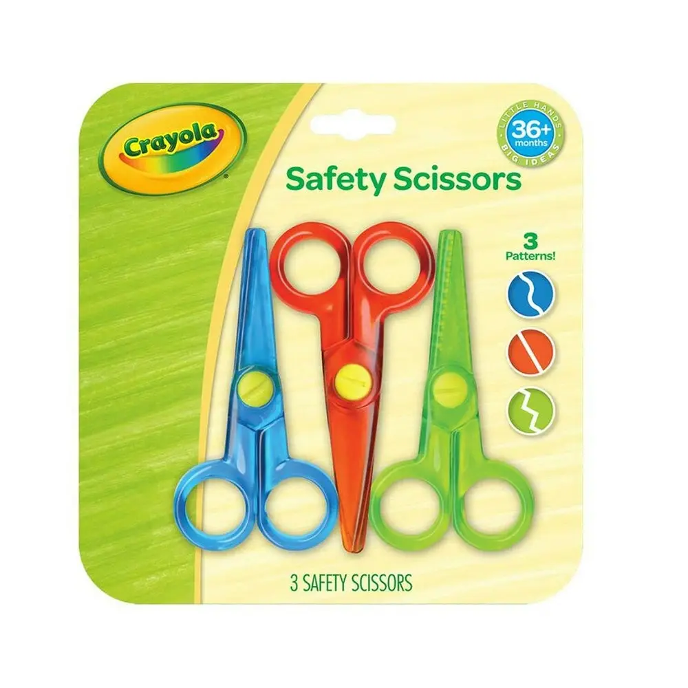 3pc Crayola My First Safety Plastic Cutting Scissors Craft Kids/Children 36m+ - Hobbies