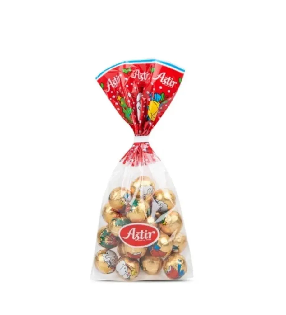 Astir Xmas Milk Chocolate Balls Caramel Cream 220g - Groceries